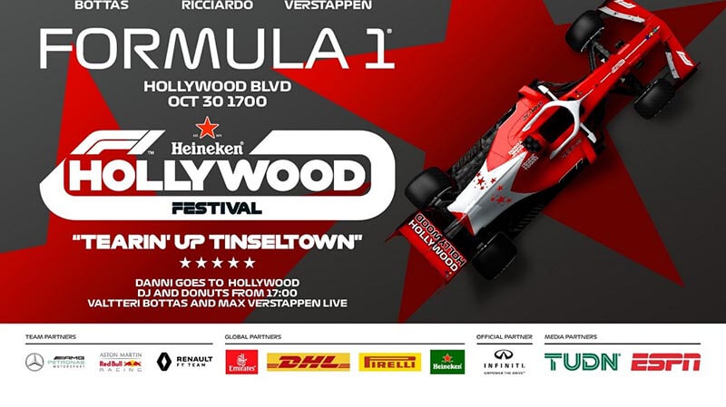 Ф1 отправляется в Голливуд на последний фестиваль F1 Live