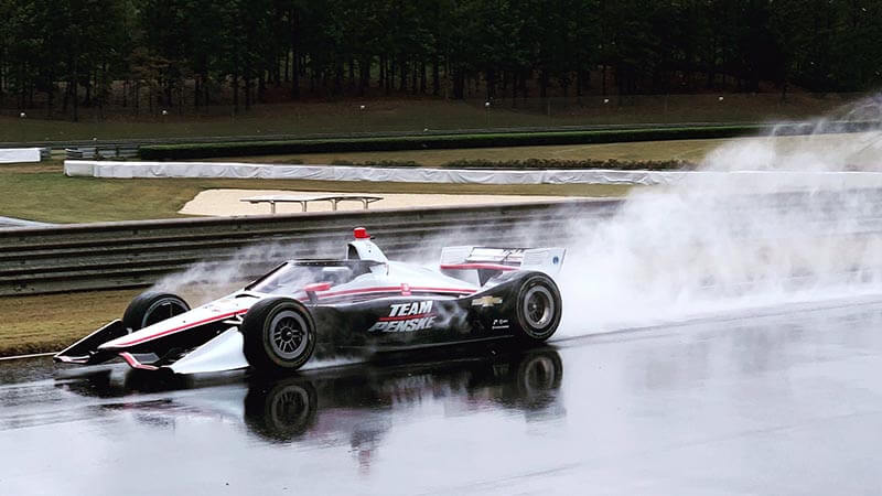 Aeroscreen IndyCar прошел первый тест в дождь в Барбере