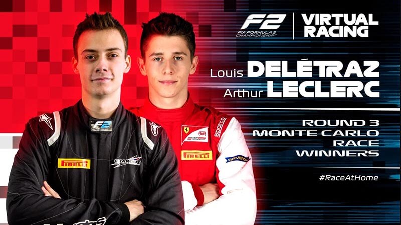 Делетраз и Артур Леклер выиграли виртуальные гонки Ф2 в Монако