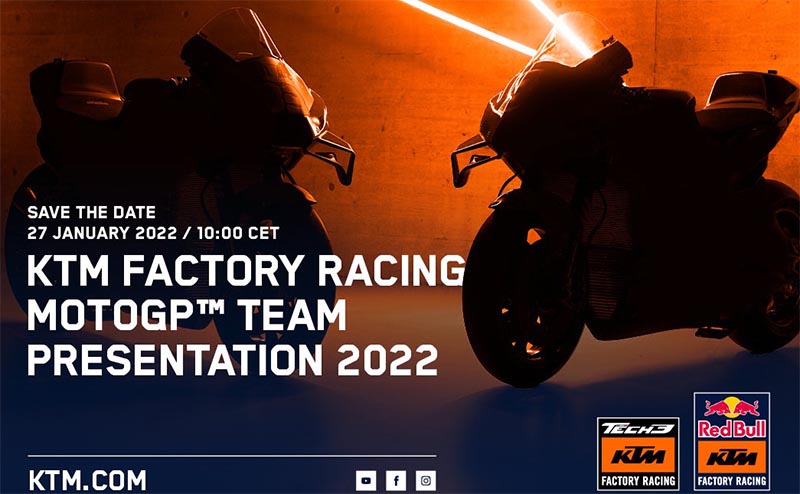 «Red Bull KTM» и «Tech3» объявили дату презентации команд Moto GP в 2022 году