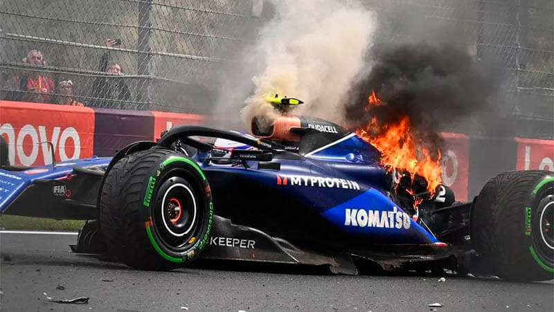 sargeant crash williams fp3 zandvoort dutch gp