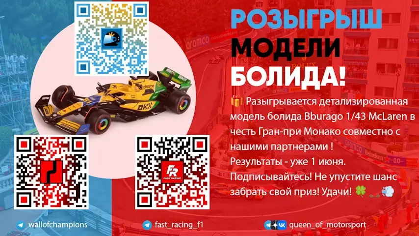 Модель болида 1/43 McLaren Monaco GP с партнёрами
