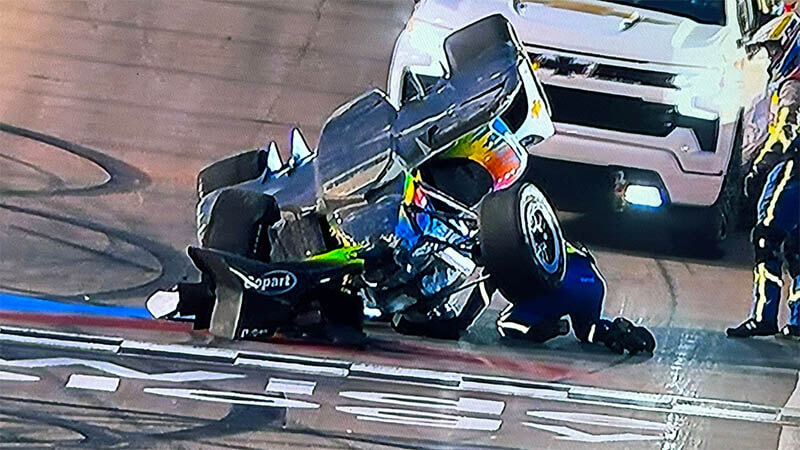 Ужасная авария Ньюгардена и Фостера в гонке IndyCar в Мэдисоне