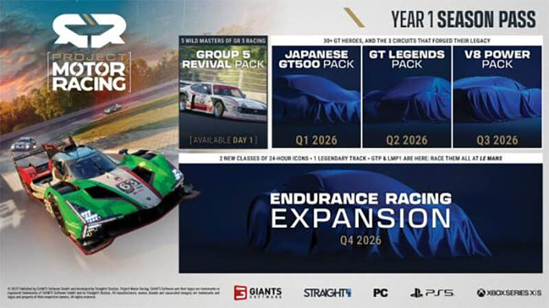 Project Motor Racing: Year 1 Season Pass содержит названия будущих DLC
