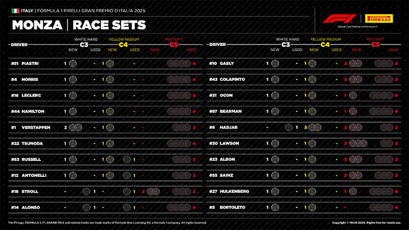 f1 italian gp monza race tyre