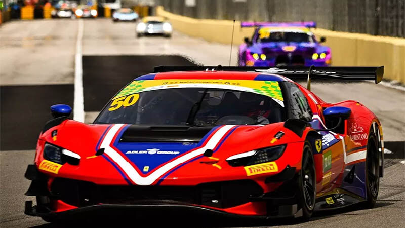 Macau GT World Cup Fuoco qualifying race Ferrari