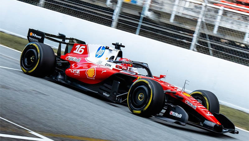 f1 ferrari leclerc test barcelona