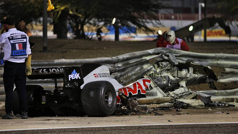 Пять лет спустя: Грожан с огненным шлемом с Гран-при Бахрейна