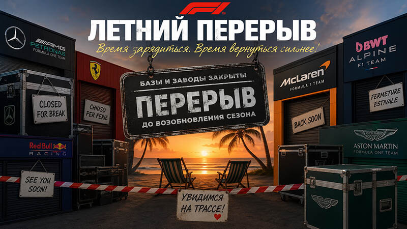 Что запрещено во время летнего перерыва в Формуле-1