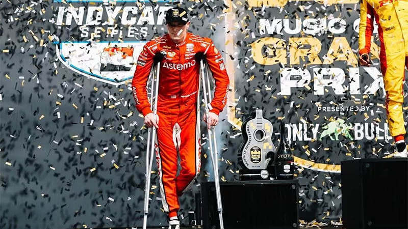 Ньюгарден не смог повторить свой успех на домашней трассе IndyCar и финишировал вторым в Нэшвилле