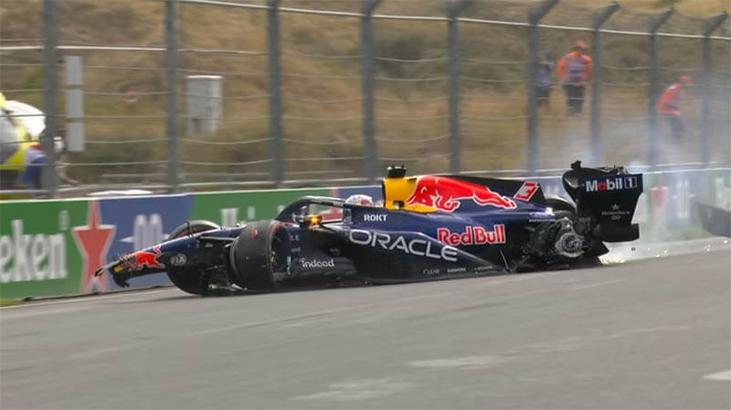 f1 red bull verstappen crash race zandvoort dutchgp