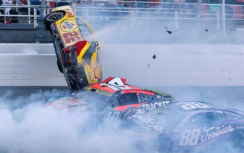 logano penske ford crash talladega nascar race